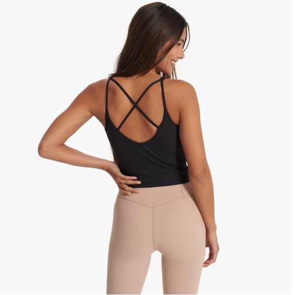 Vuori Rib Crop Tank Black - Picture 4 of 9